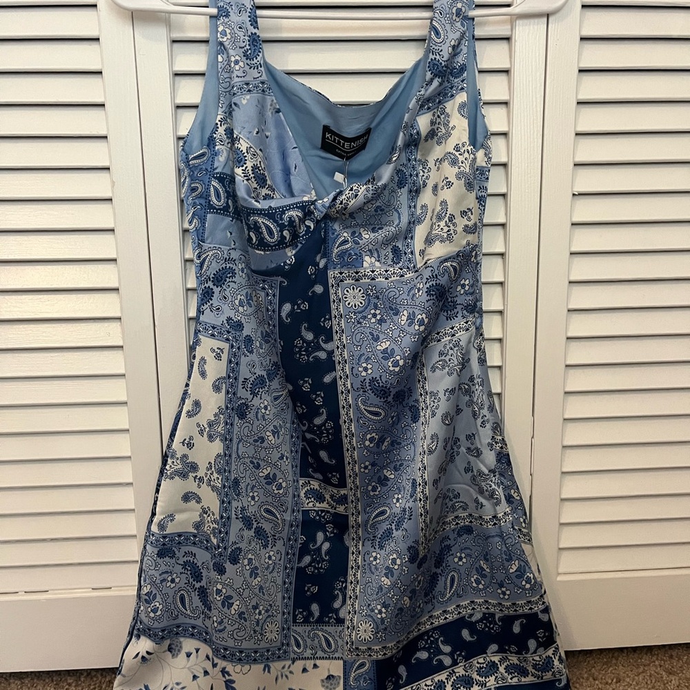 Blue and White Women's Dress